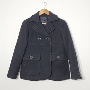 Gap Wool Blend Double Breasted Peacoat Jacket Lined Pockets Collard Classic XS